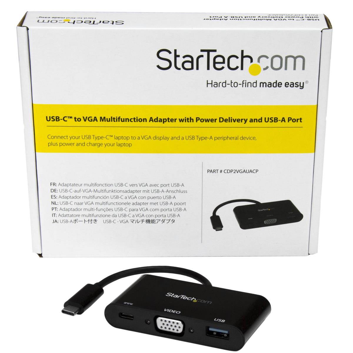 USB Type-c To Vga Adapter With Pd & USB Port - USB-c Adapter