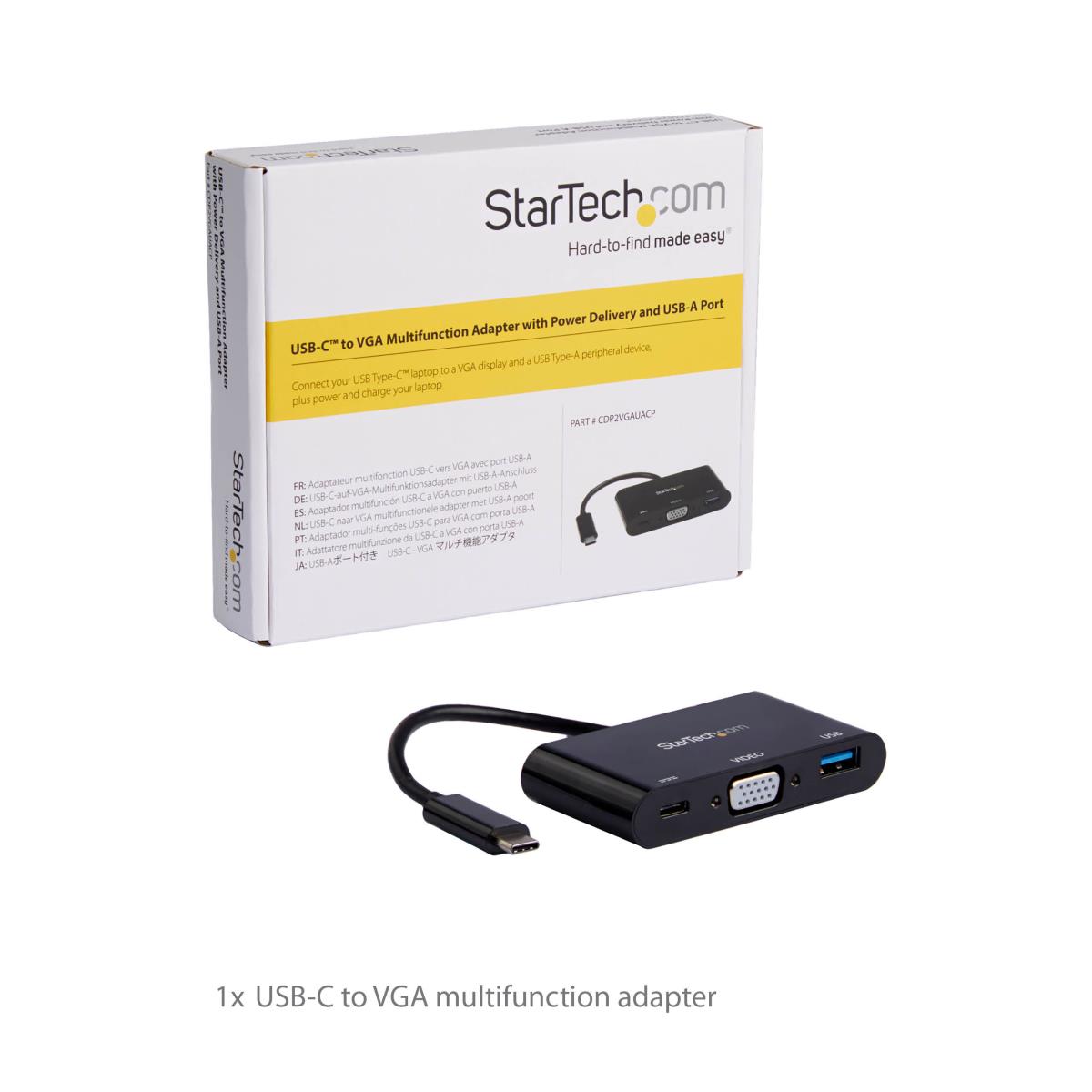 USB Type-c To Vga Adapter With Pd & USB Port - USB-c Adapter