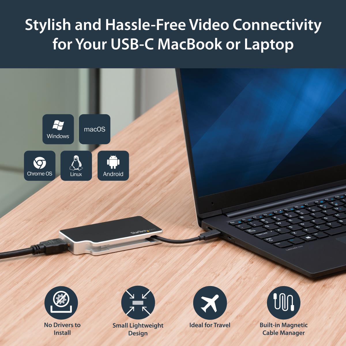 Video Converter 3-in-1 USB Type C To Vga DVI Or Hdmi-4k