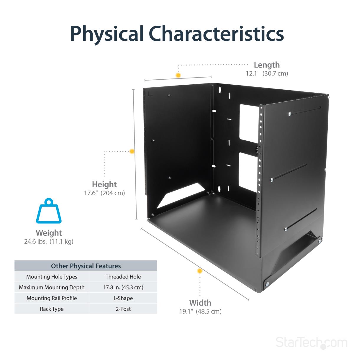 Wall-mountable Server Rack Wall Rack With Built-in Shelf 8u