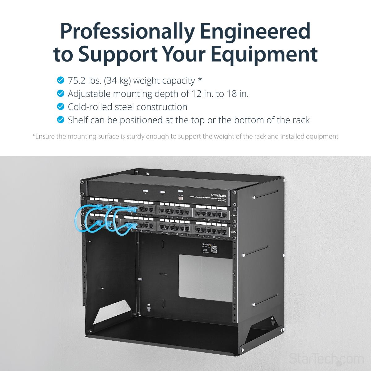 Wall-mountable Server Rack Wall Rack With Built-in Shelf 8u