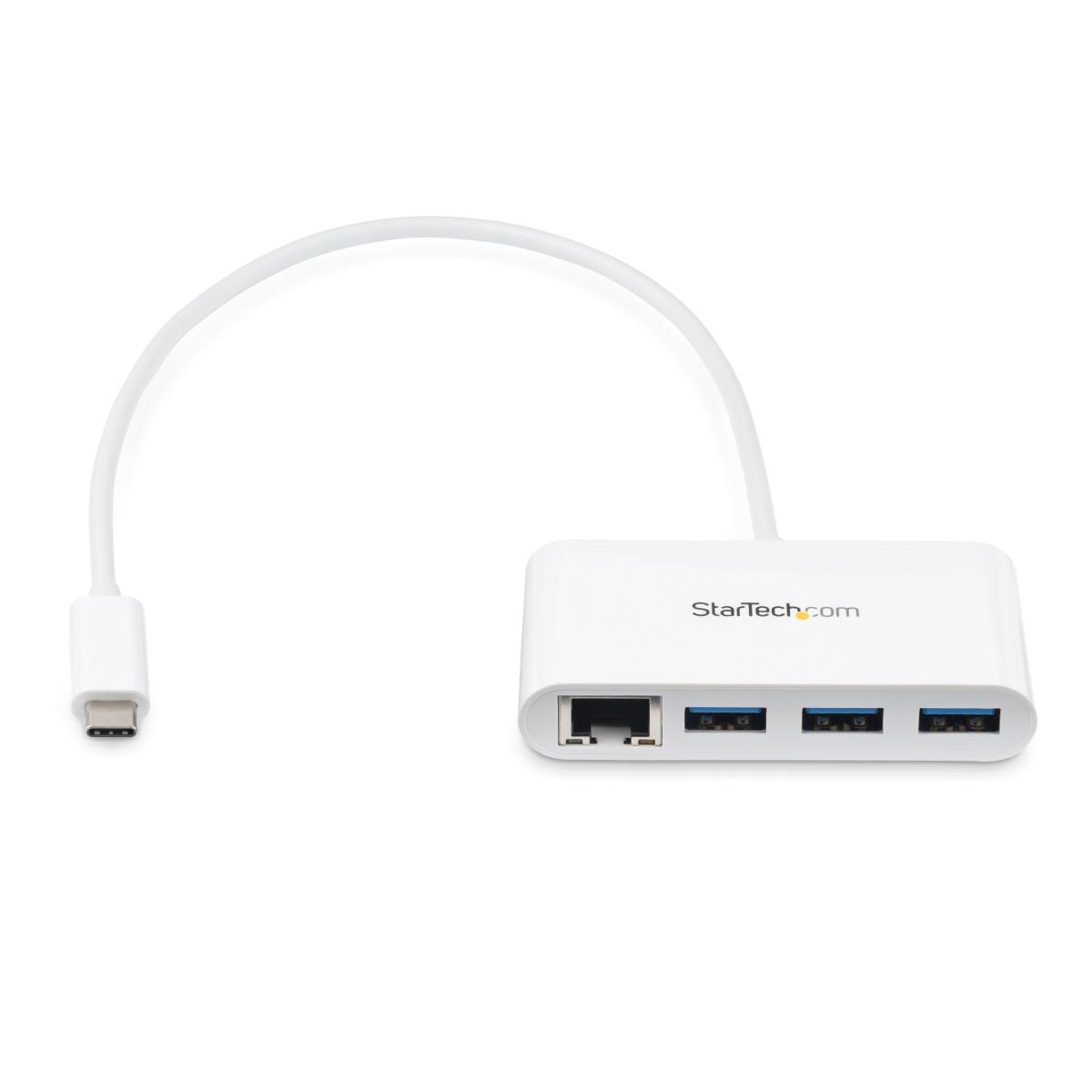 Hub Plus 3-port USB 3.0 Gigabit Ethernet - USB-c - White