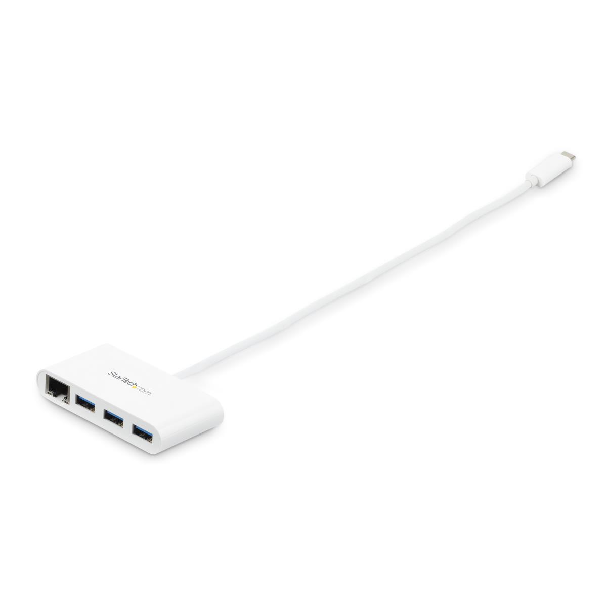Hub Plus 3-port USB 3.0 Gigabit Ethernet - USB-c - White