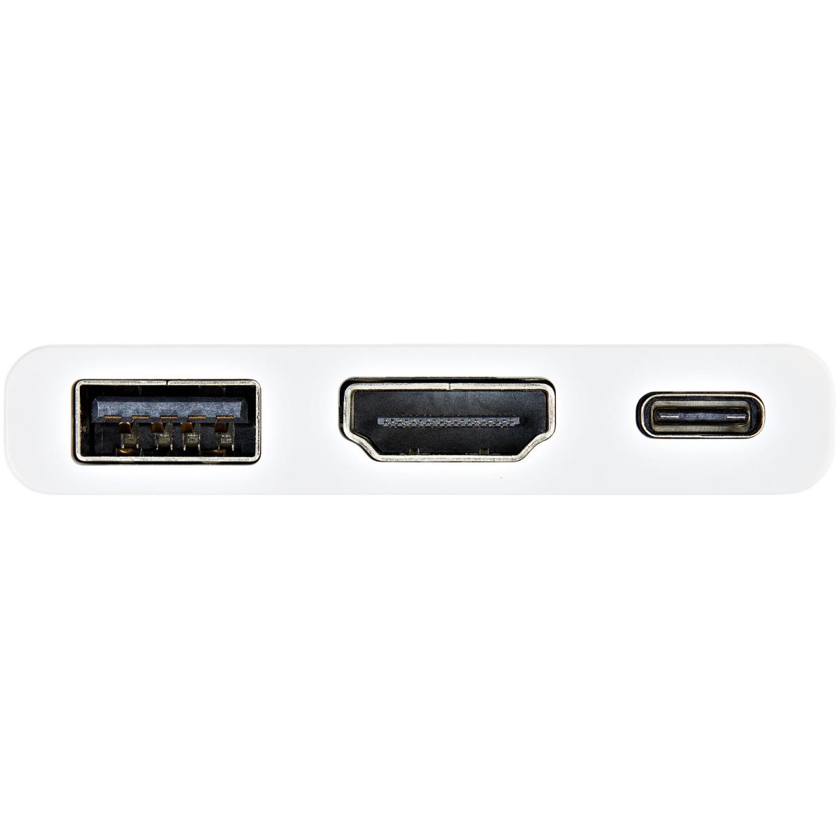 USB-c To 4k Hdmi Multifunction Adapter With Power Delivery And USB-a Port - White
