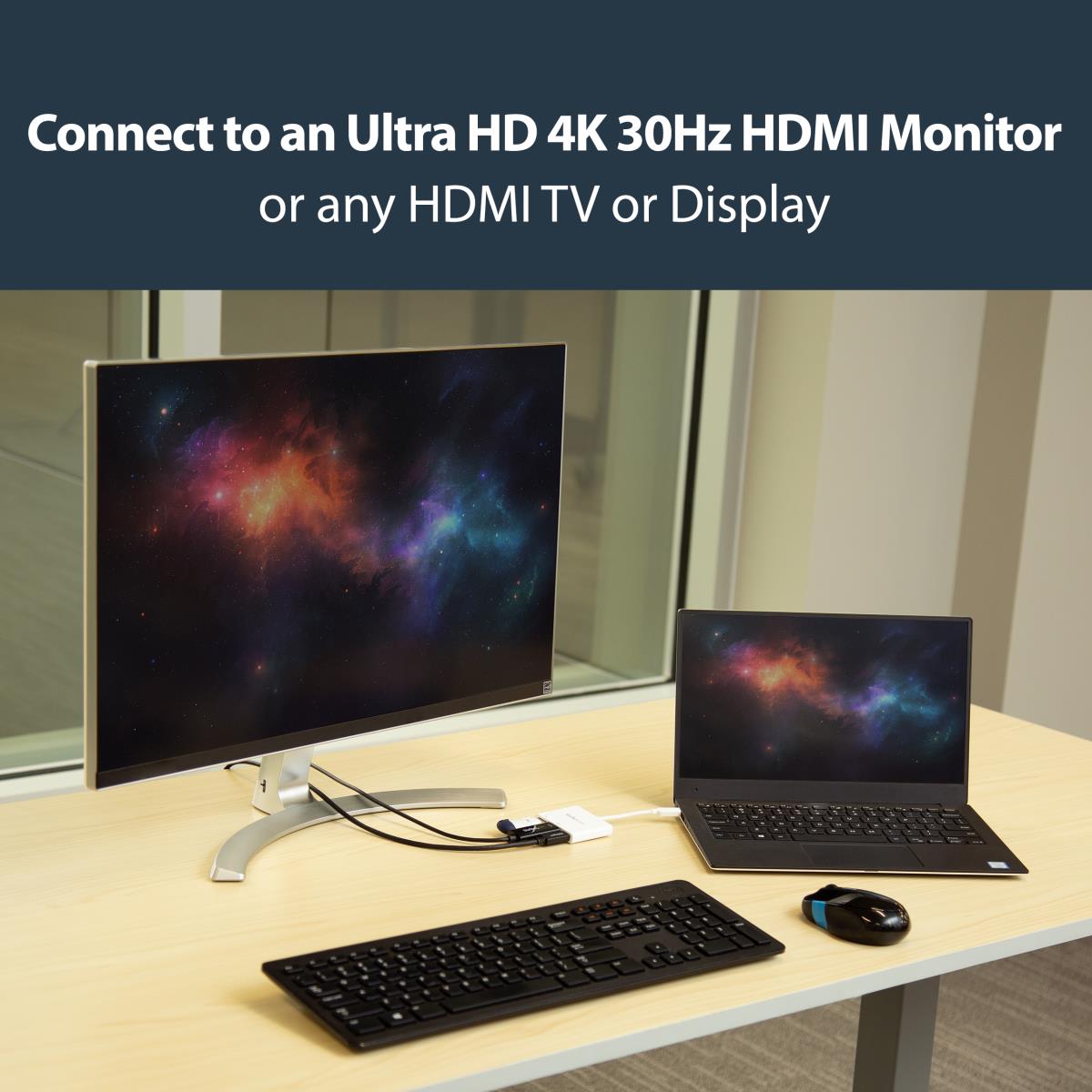USB-c To 4k Hdmi Multifunction Adapter With Power Delivery And USB-a Port - White