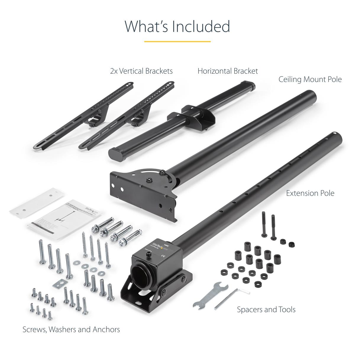 Heavy-duty Steel Ceiling Mount For 3in - 7in Lcd/led/plasma Tv