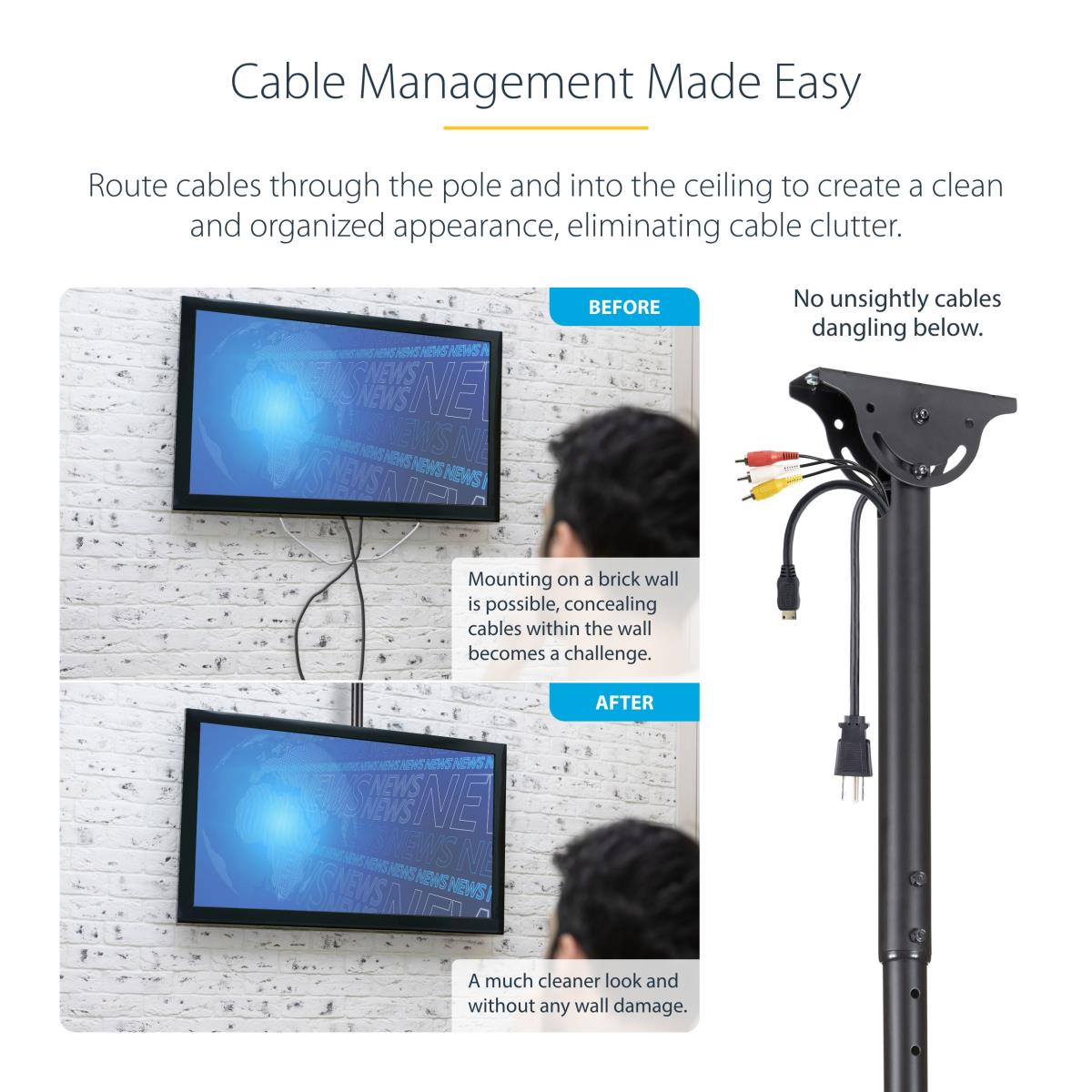 Heavy-duty Steel Ceiling Mount For 3in - 7in Lcd/led/plasma Tv