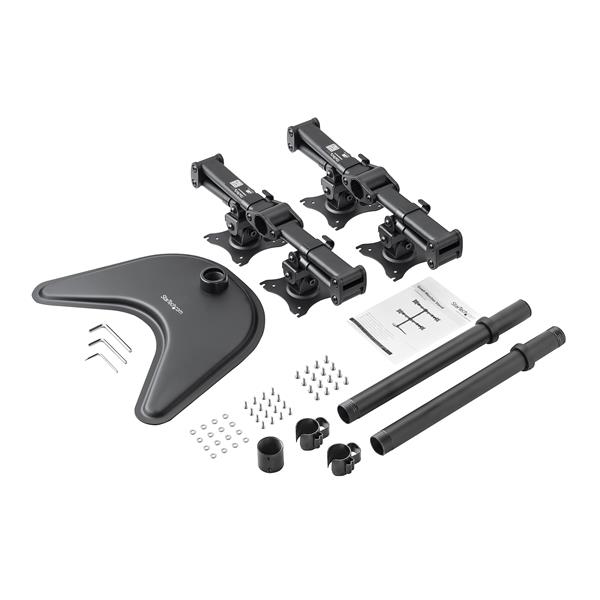 Quad-monitor Stand For Up To 27in Monitors - Steel - Adjustable