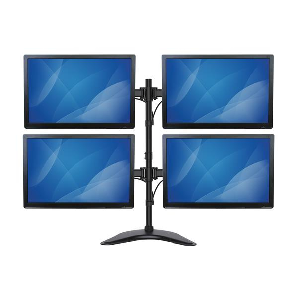 Quad-monitor Stand For Up To 27in Monitors - Steel - Adjustable