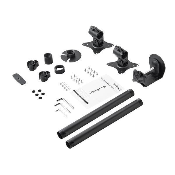 Dual Monitor Mount - Vertical For Monitors Up To 27in - Steel