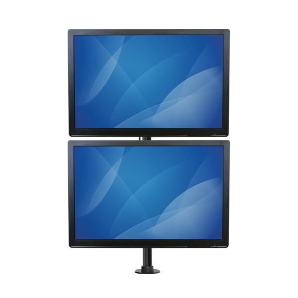 Dual Monitor Mount - Vertical For Monitors Up To 27in - Steel