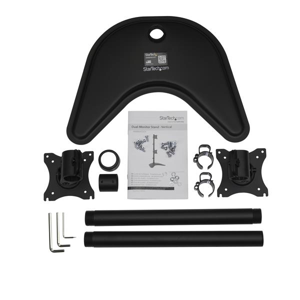 Dual Monitor Stand - Vertical For Monitors Up To 27in - Steel