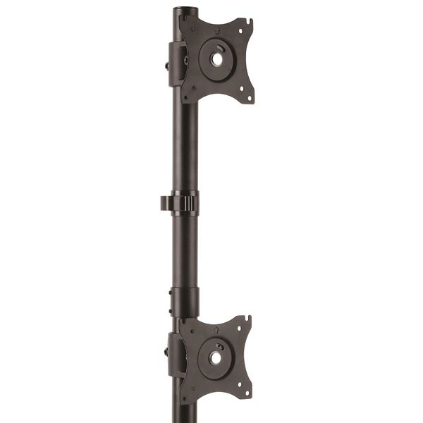 Dual Monitor Stand - Vertical For Monitors Up To 27in - Steel
