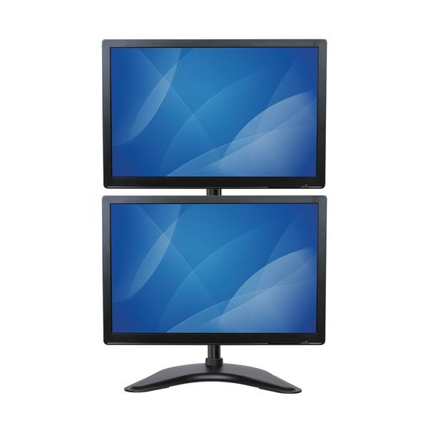Dual Monitor Stand - Vertical For Monitors Up To 27in - Steel