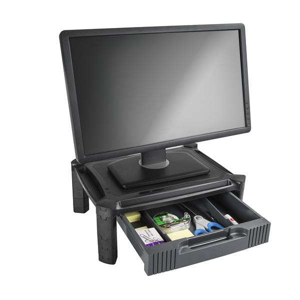 Computer Monitor Riser Stand With Drawer - Height Adjustable