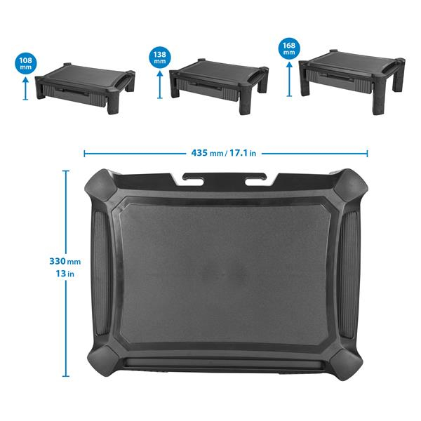 Computer Monitor Riser Stand With Drawer - Height Adjustable