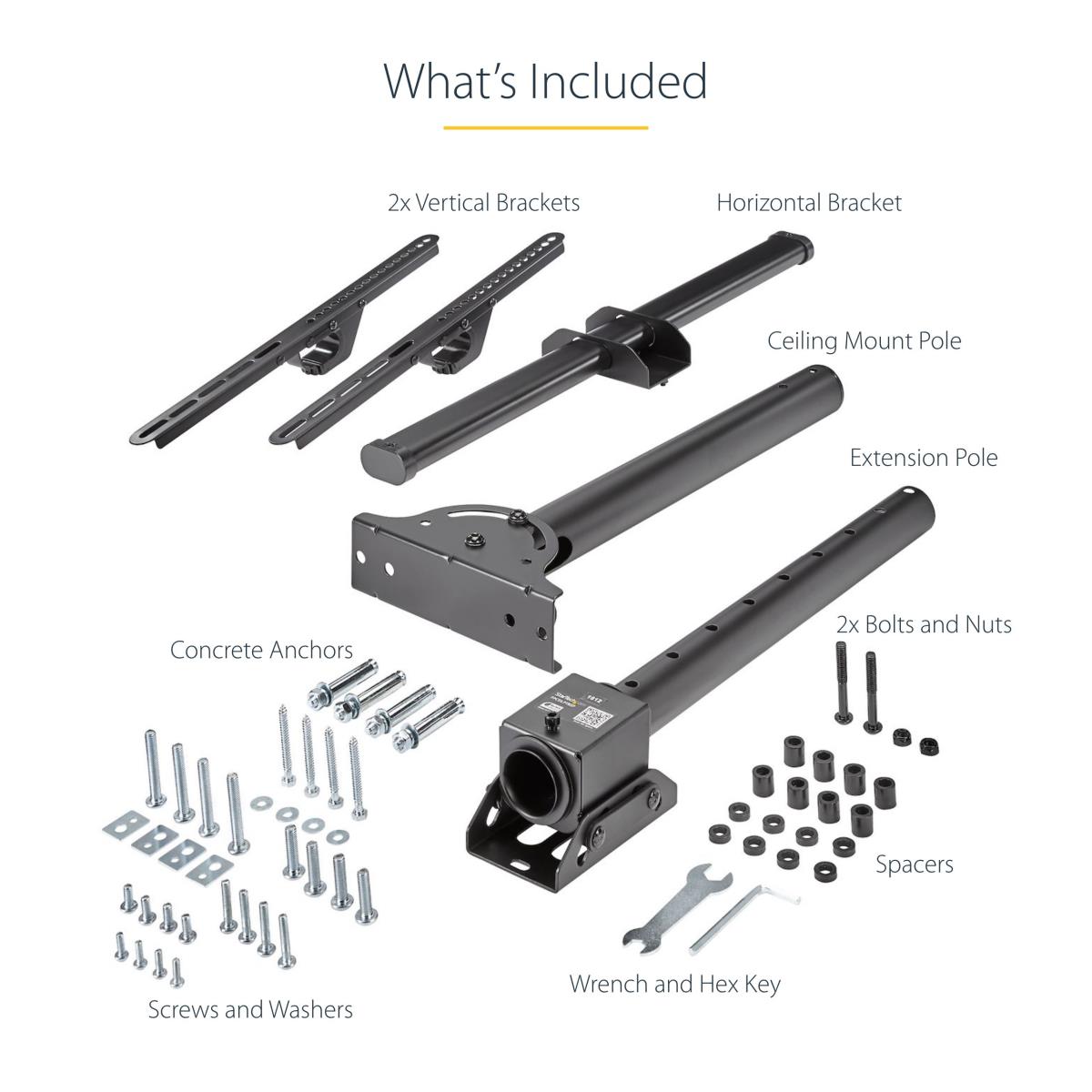 Ceiling Tv Mount For 37 To 70in Vesa Mount Tvs-short Pole Steel
