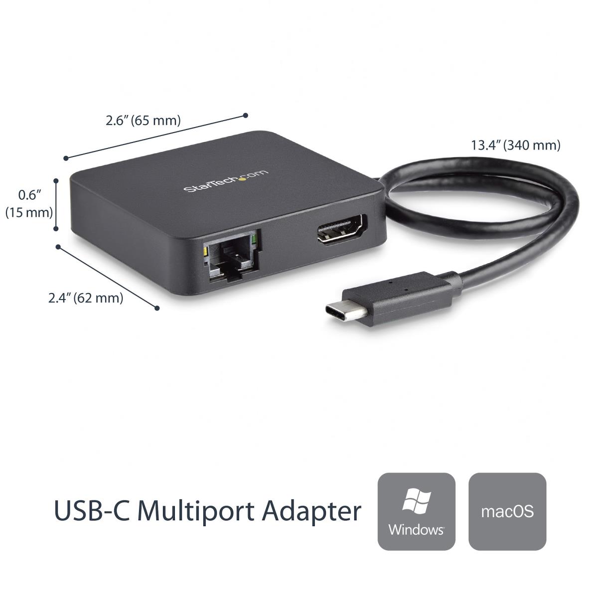 USB-c Multiport Adapter - With 4k Hdmi Gbe USB-c USB-a Ports