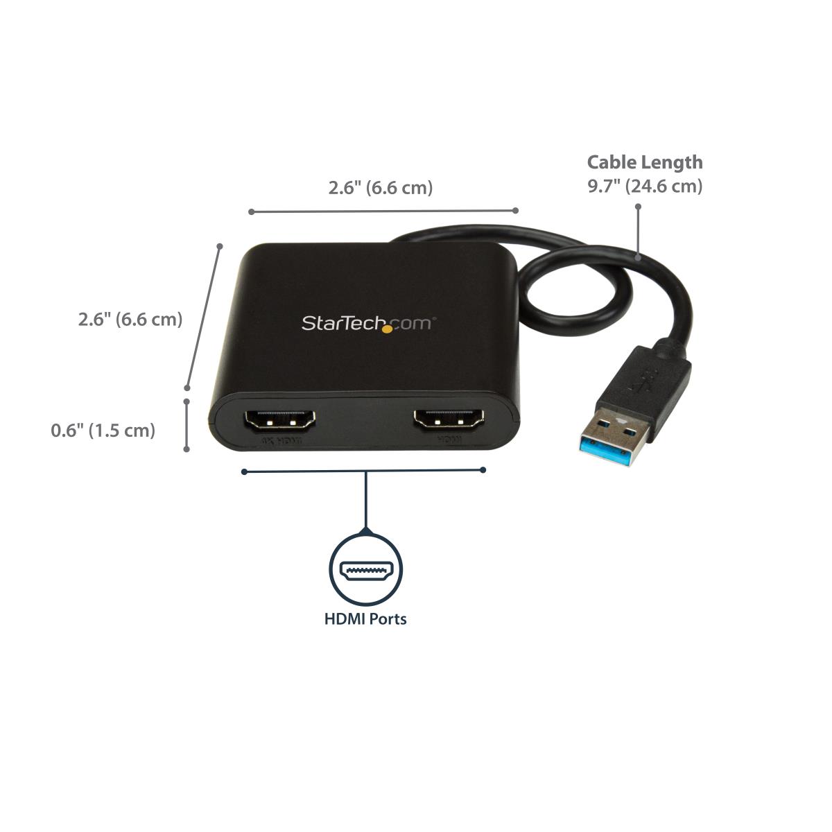 USB To Dual Hdmi Adapter - 4k