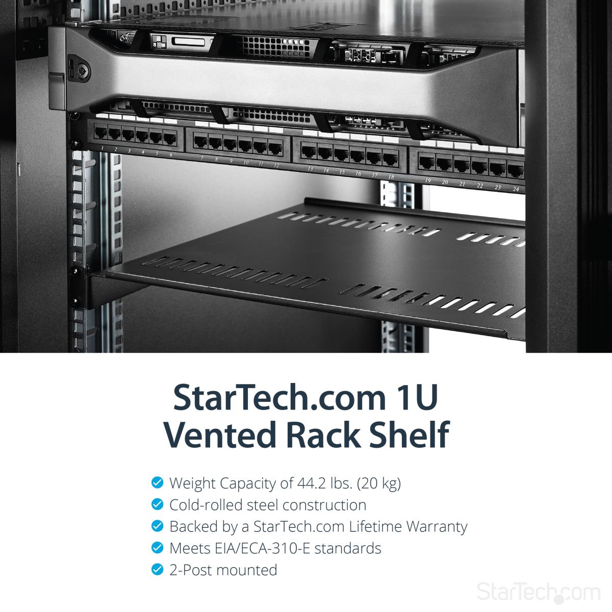 1u Vented Rack Shelf - 16 In 177.8 Mm Deep 1u Shelf - Vented