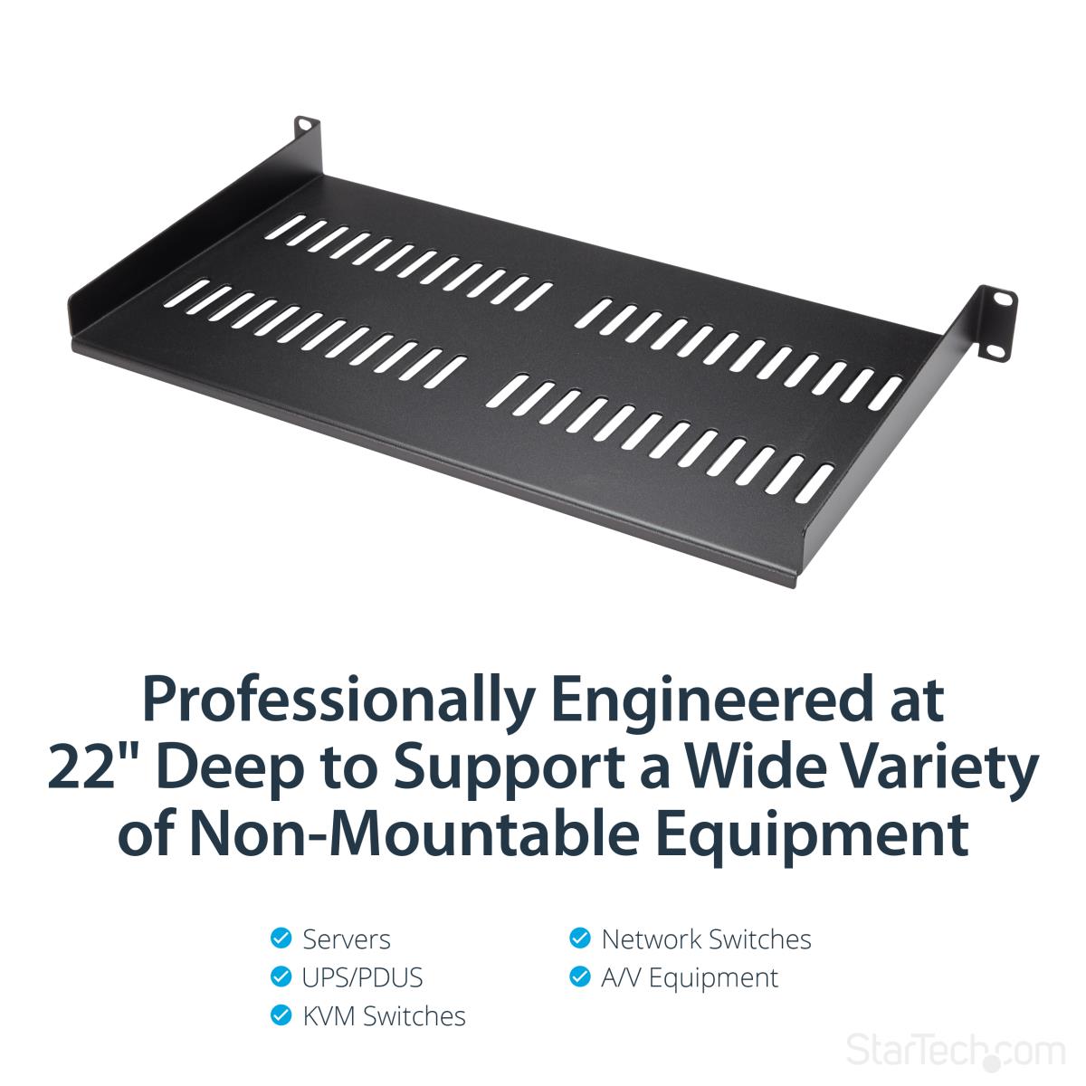1u Vented Rack Shelf - 10 In 254 Mm Deep 1u Shelf - Vented