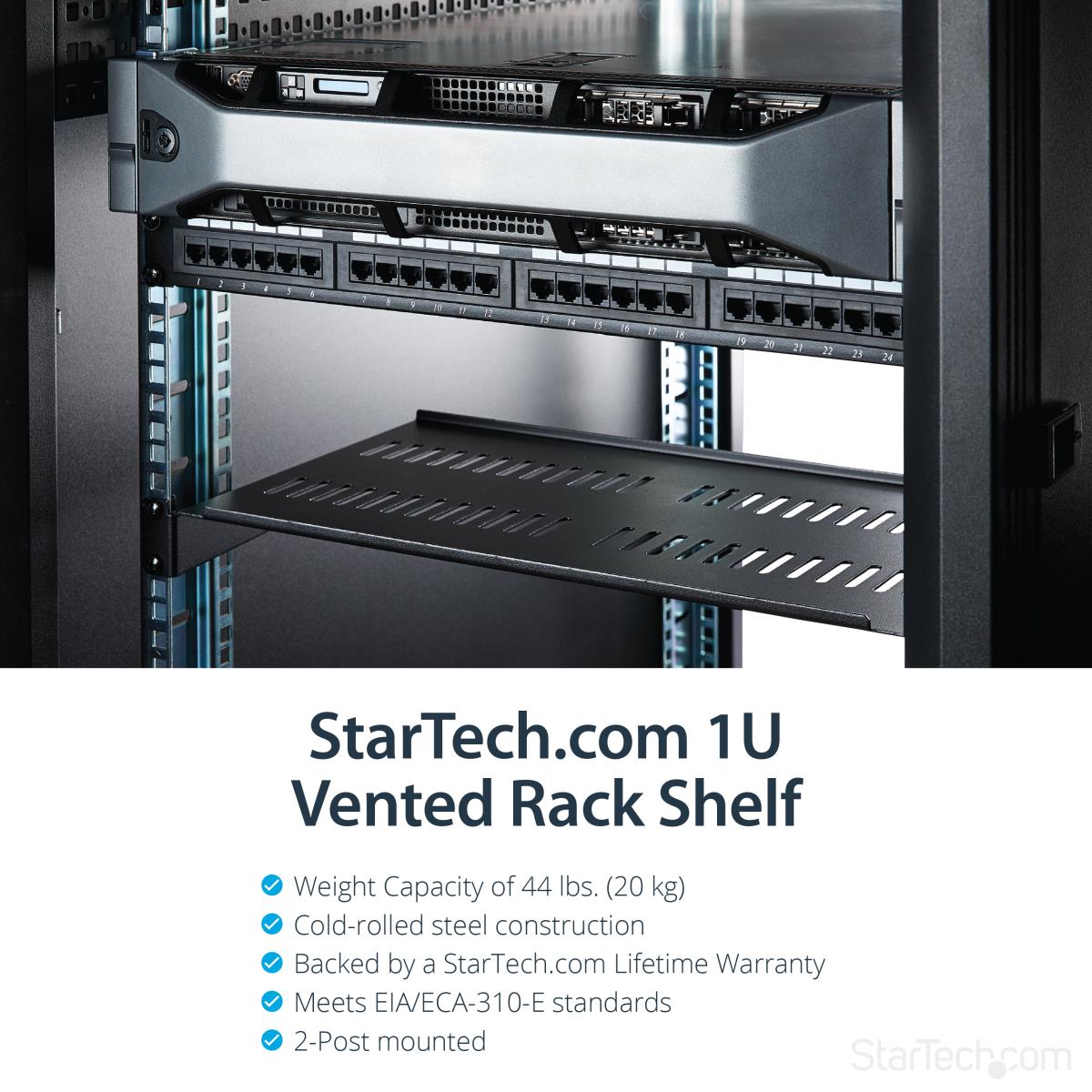 1u Vented Rack Shelf - 10 In 254 Mm Deep 1u Shelf - Vented