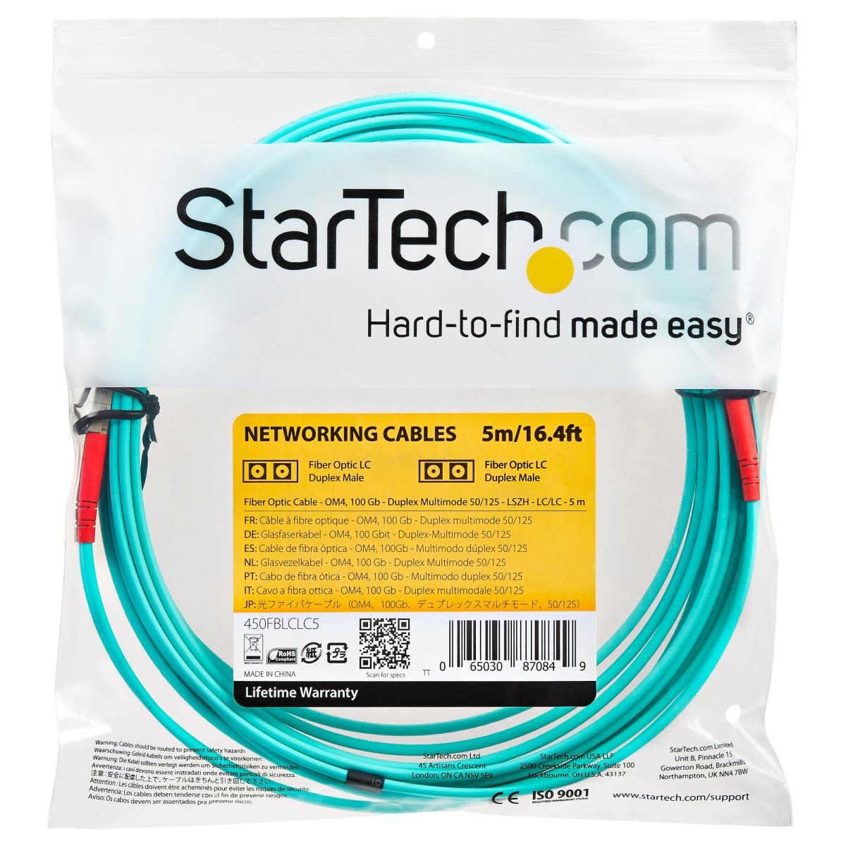 Om4 Fiber Optic Cable 102 GB 50/125 Lszh-lc/lc- Multimode Duplex 5m