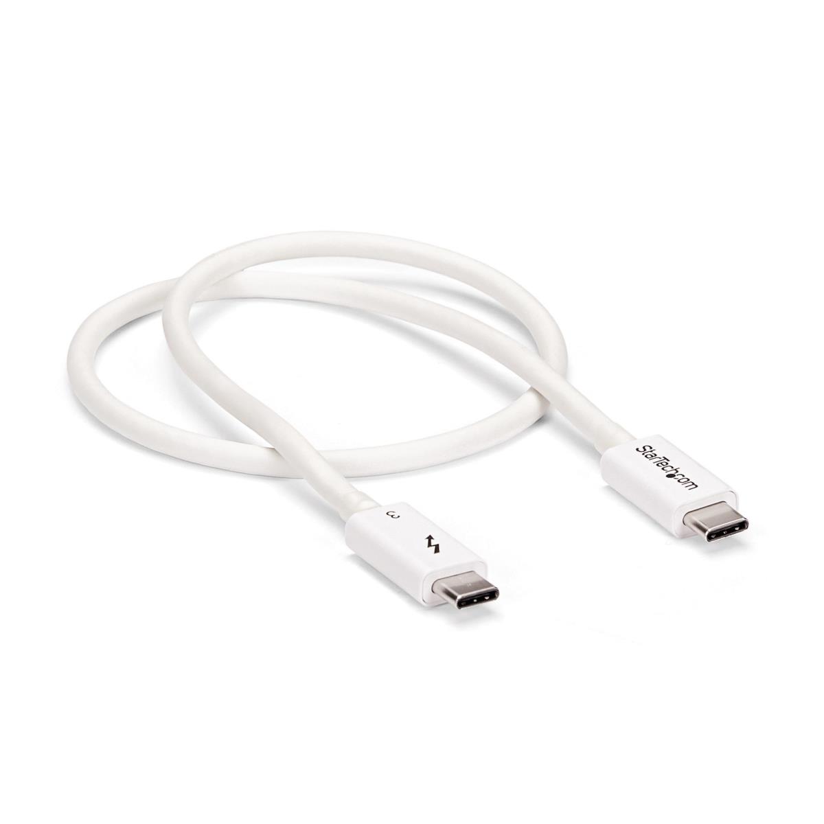 Thunderbolt 3 USB-c Cable 50cm 40gbps - White