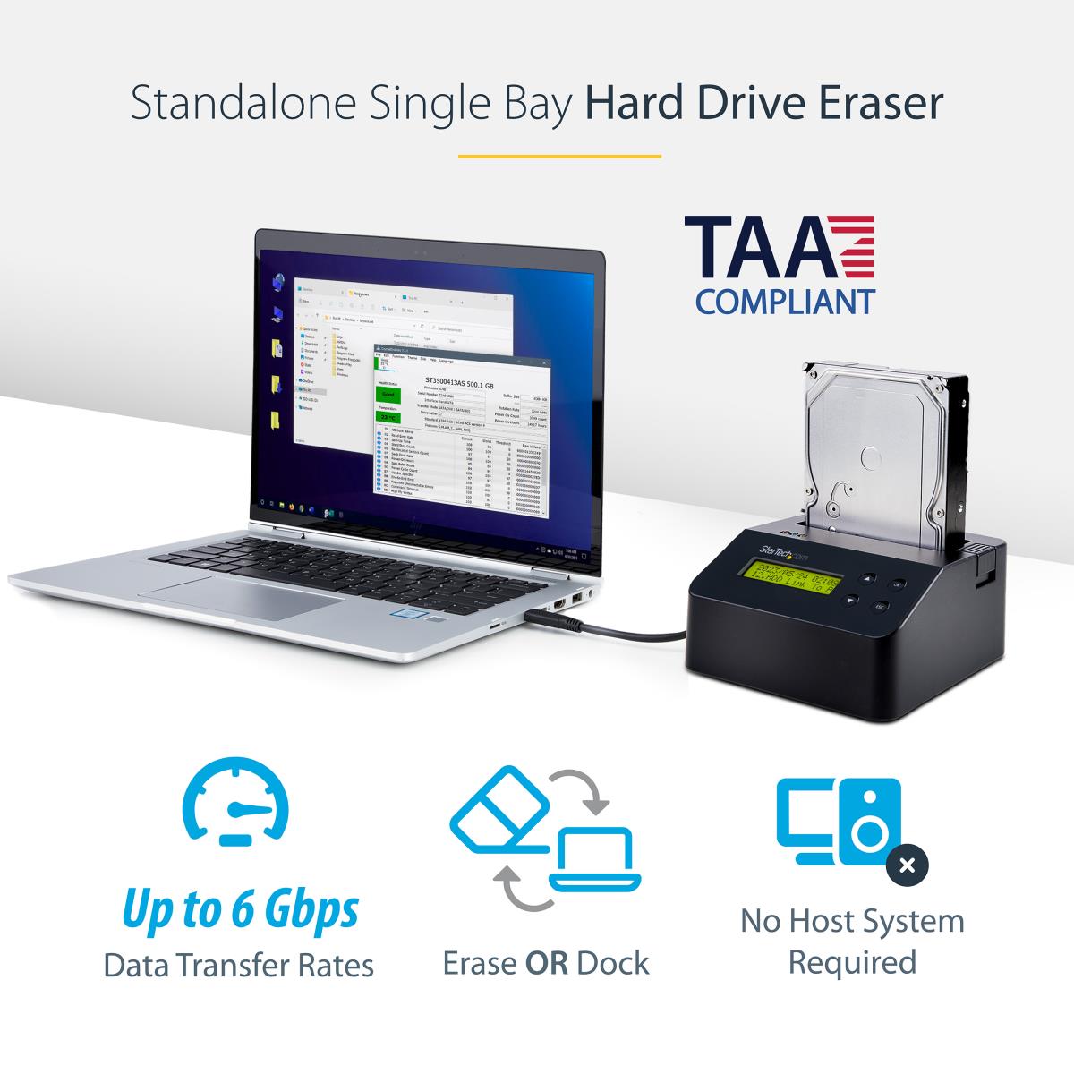 Docking Station - Hard Drive Eraser Standalone W/ 4kn Support
