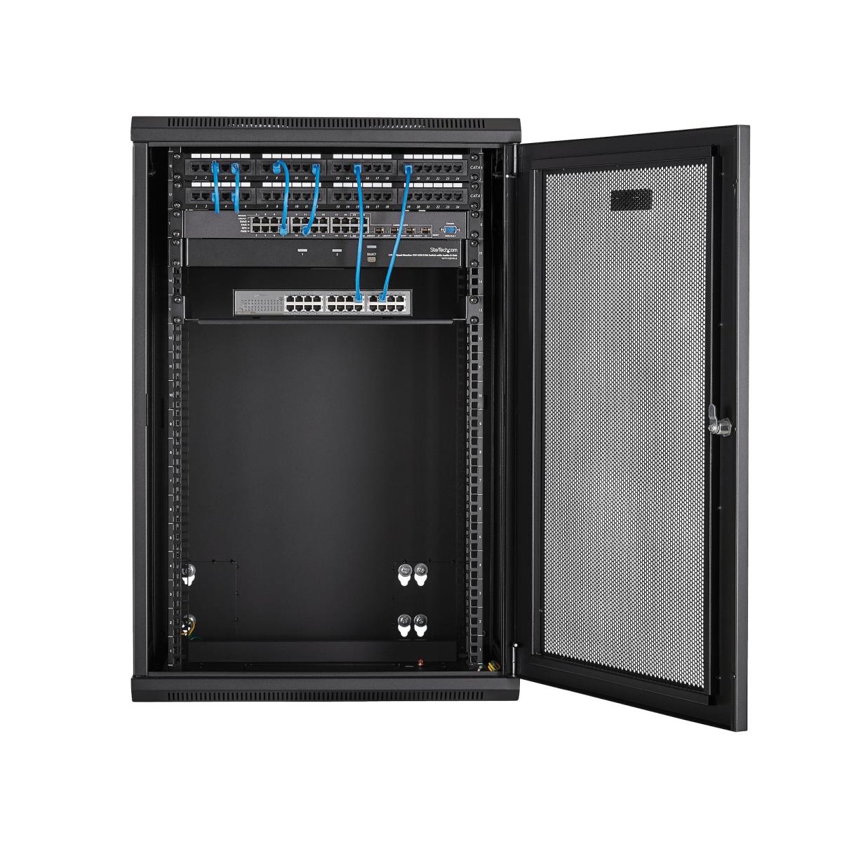 Server Rack Enclosure With Hinge 18u - Wall Mount Network Rack