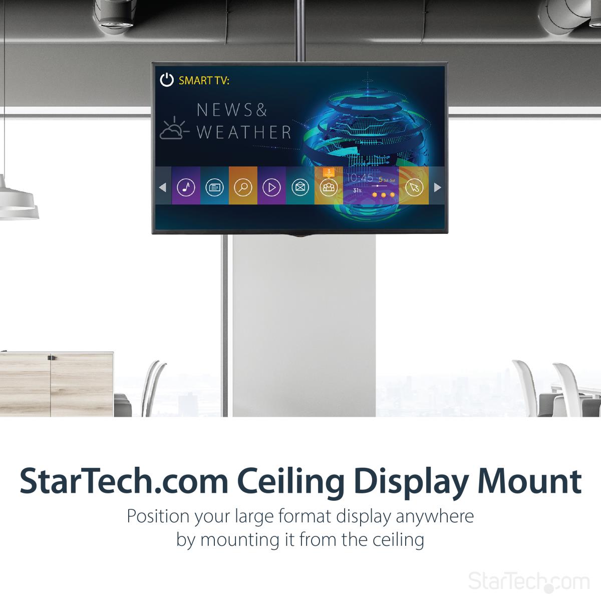 High Ceiling Tv Mount-32-70in 8.2 To 9.8ft Long Pole