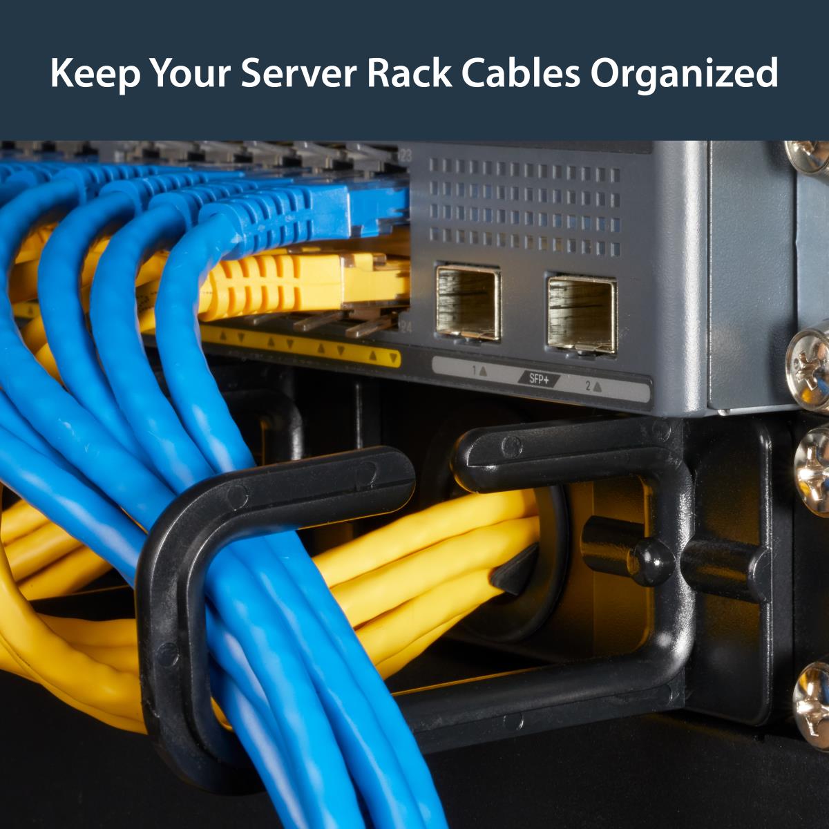 Cable Manager - Cable Organizer D-ring Hooks - Holes - 1u