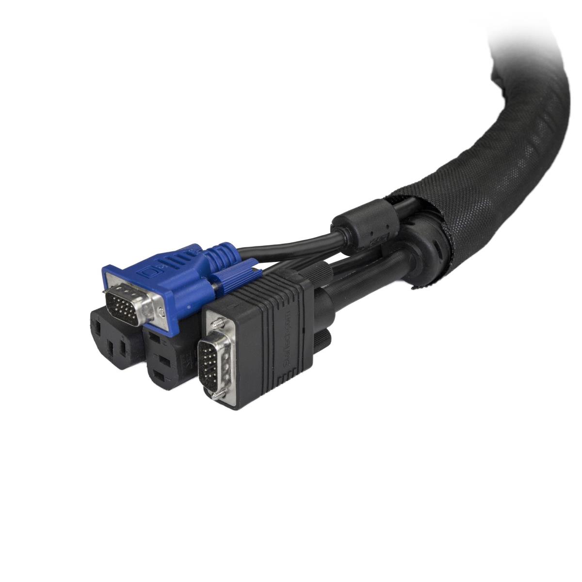Cable Management Sleeve - Trimmable Fabric Cable Organizer 2m
