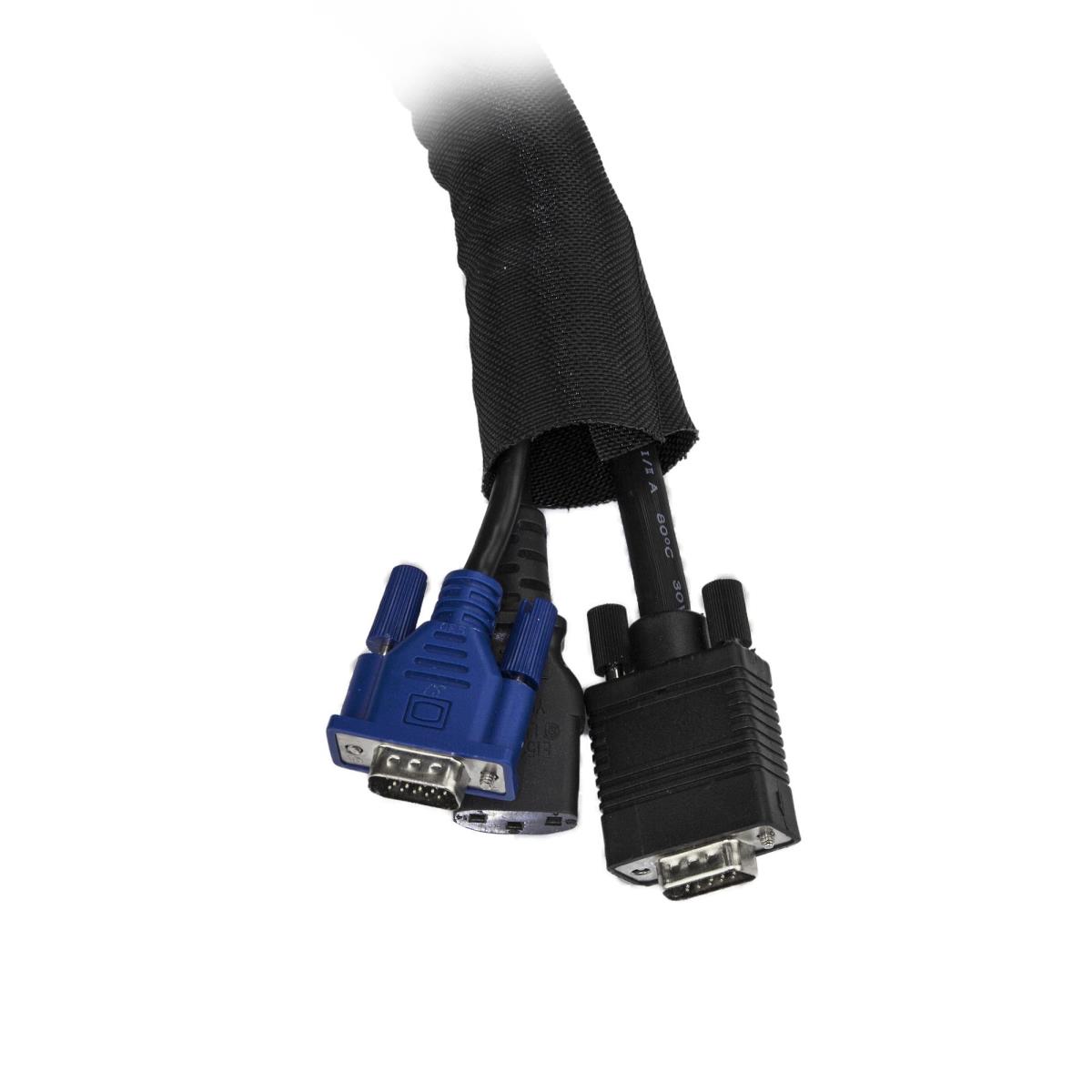 Cable Management Sleeve - Trimmable Fabric Cable Organizer 2m