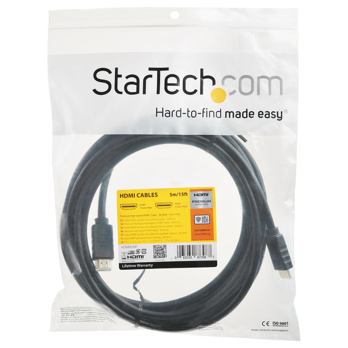 Premium High Speed Hdmi Cable With Ethernet - 4k 60hz - 5m