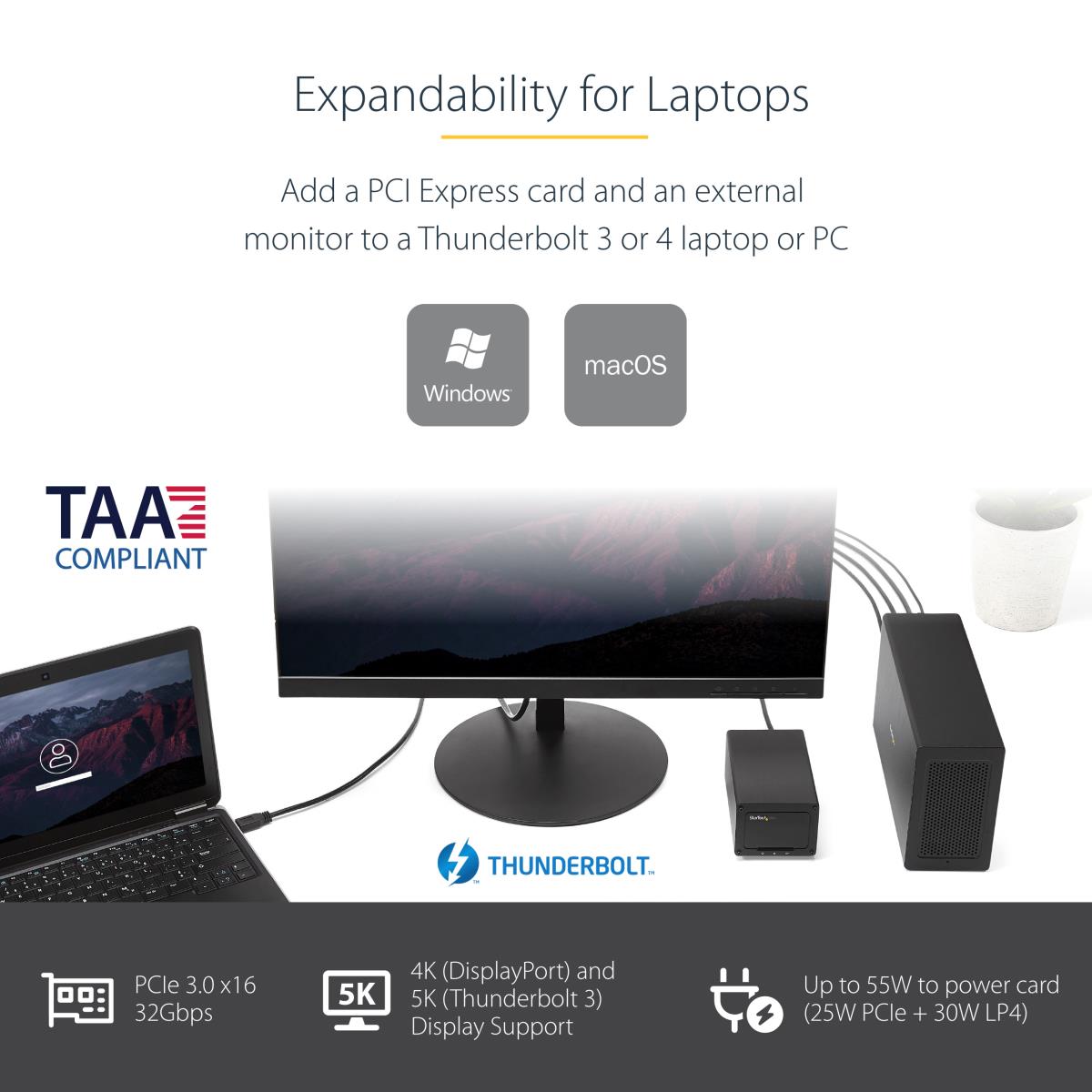 Thunderbolt 3 To Pci-e Enclosure With DisplayPort - Pci-e X16