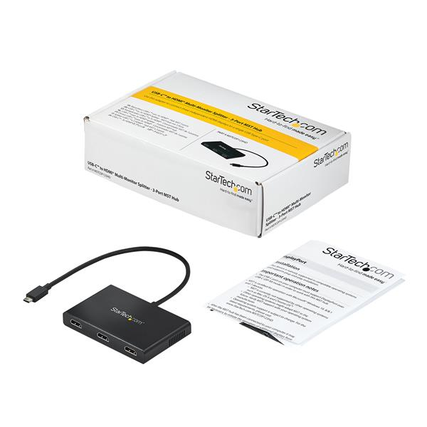 USB C To Hdmi Multi-monitor Adapter - 3-port Mst Hub
