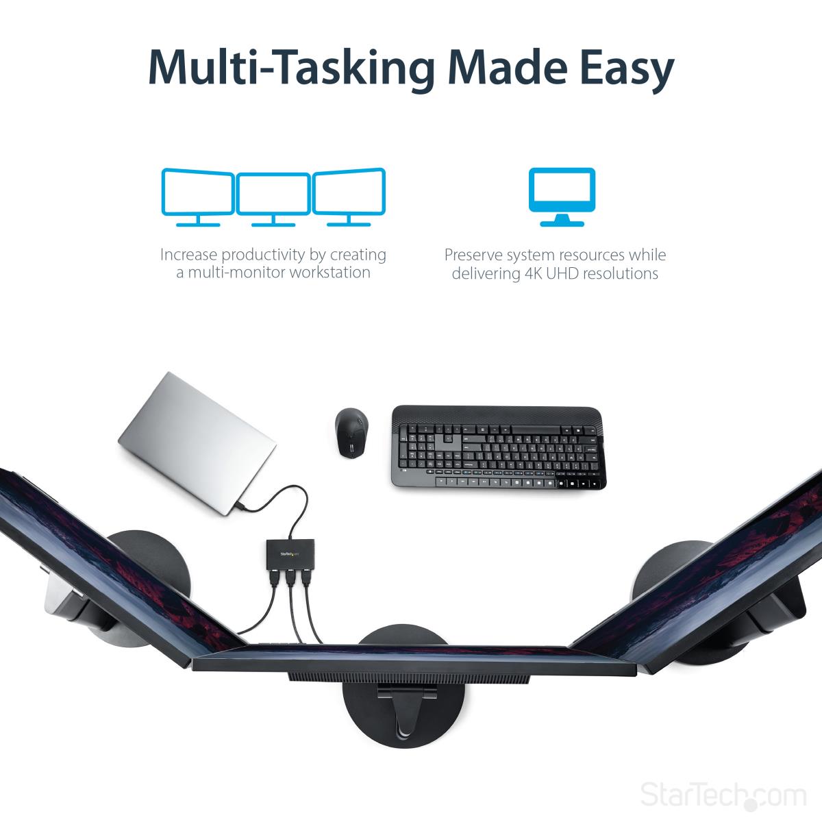 USB C To Hdmi Multi-monitor Adapter - 3-port Mst Hub