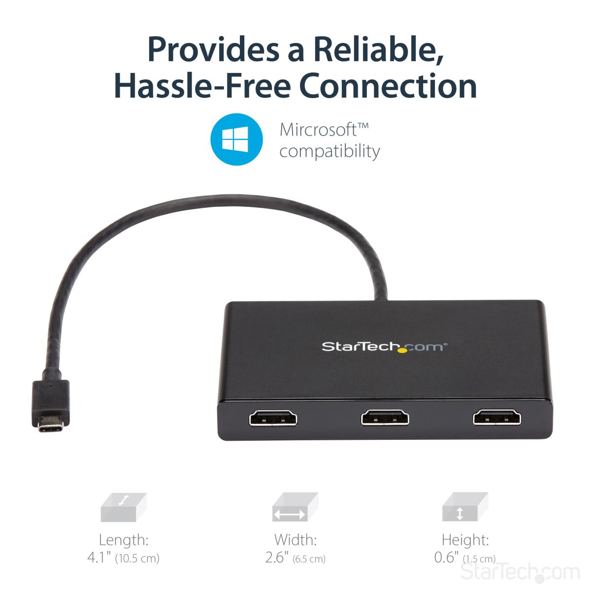 USB C To Hdmi Multi-monitor Adapter - 3-port Mst Hub