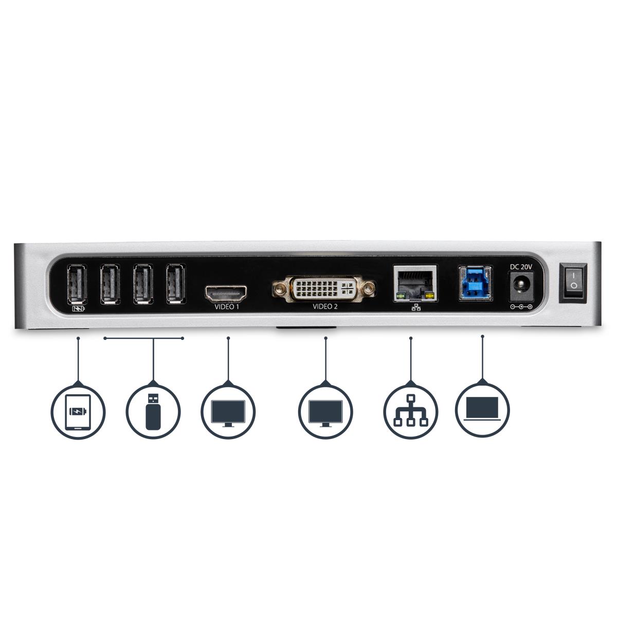 Docking Station - Dual Monitor Hdmi And DVI / Vga - USB 3.0