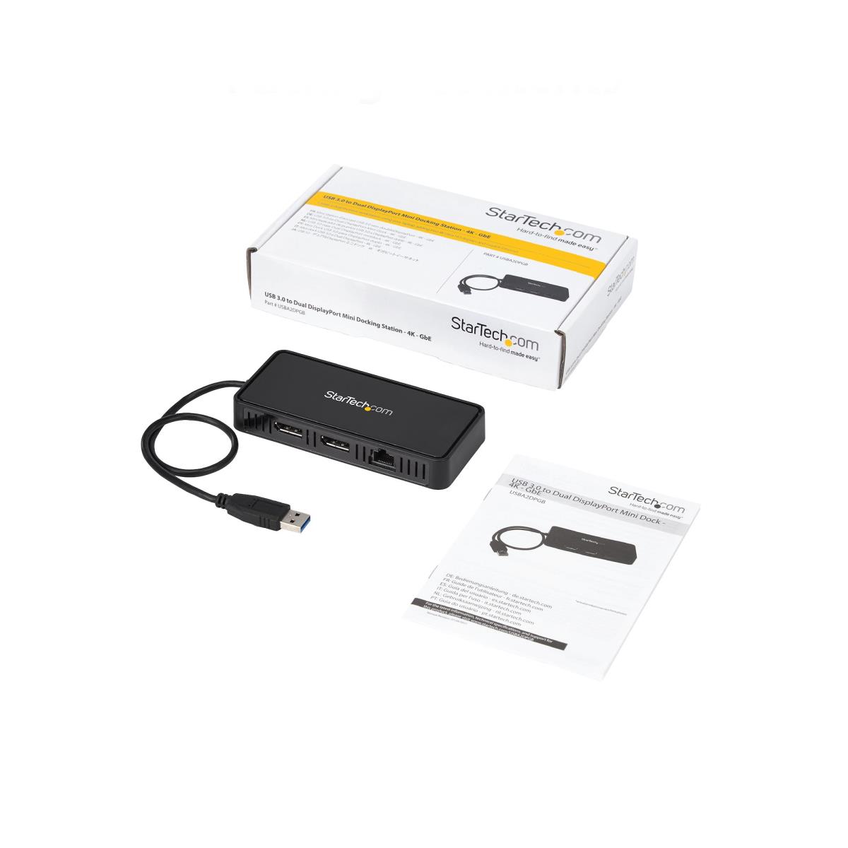 Mini Docking Station - USB To Dual DisplayPort With Gbe Lan - Dual 4k 60 Hz
