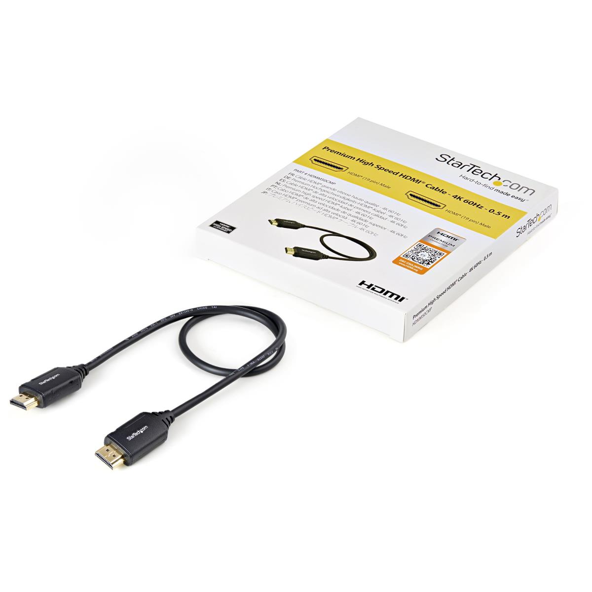 Premium High Speed Hdmi Cable With Ethernet - 4k 60hz - 0.5m