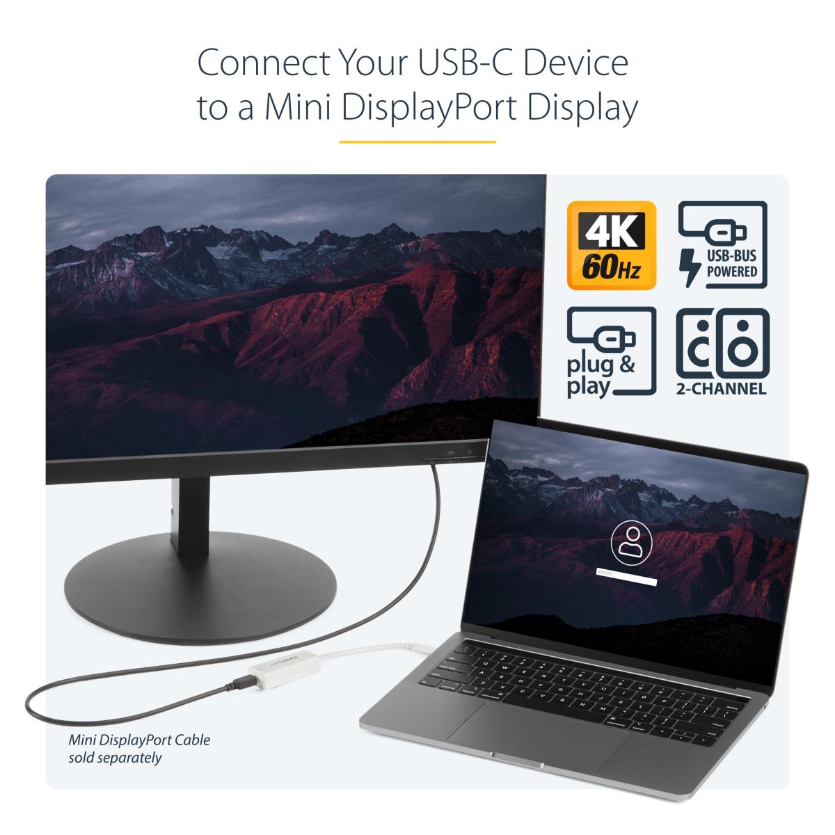 USB C To Mdp Adapter - USB Type Cabl To Mini DisplayPort - 4k 60hz