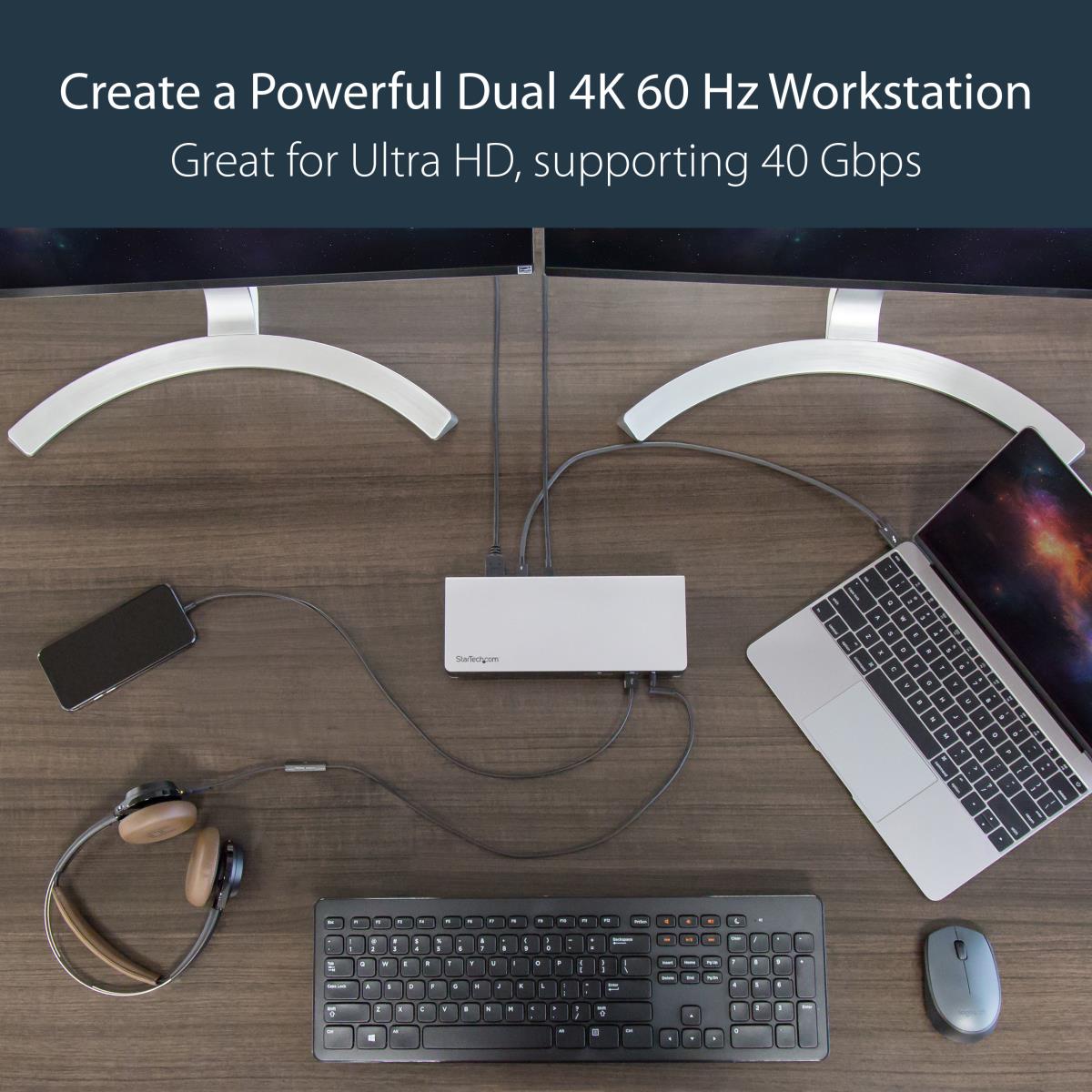 Dock - Thunderbolt 3 Dual 4k 60hz Monitor With 6x USB 3.0 Ports