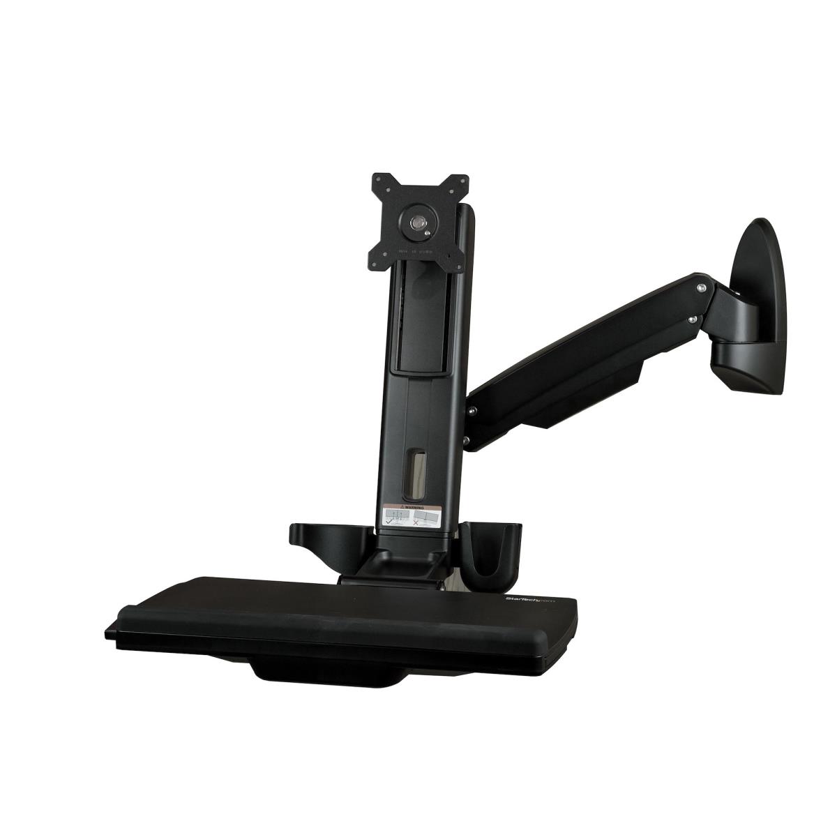 Monitor Mount - Wall Mounted Sit Stand Desk For One Monitor Up To 24in - Adjustable
