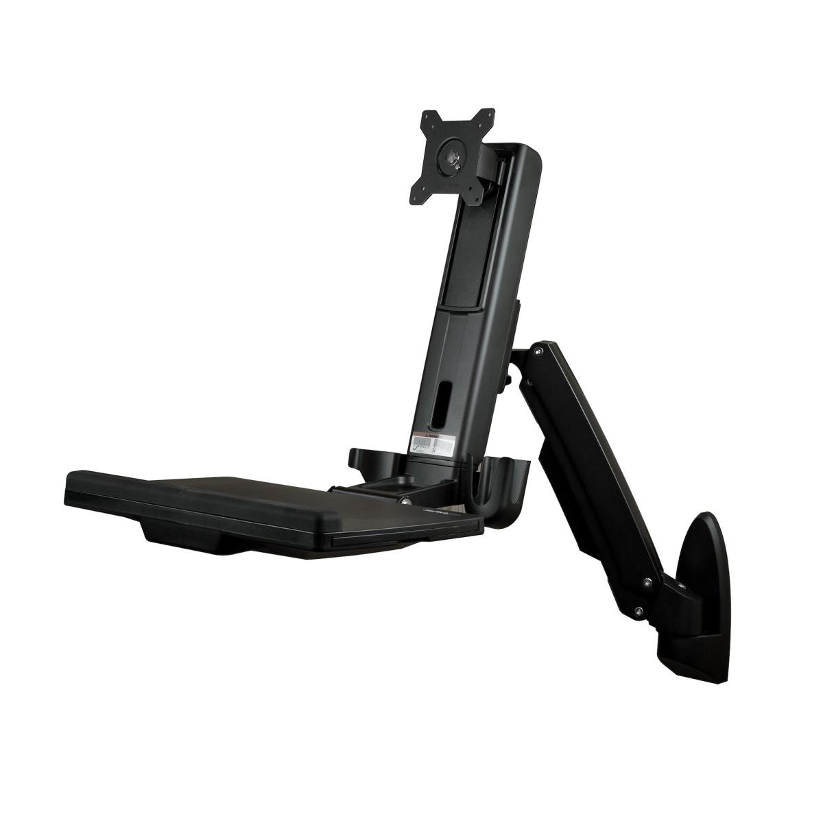 Monitor Mount - Wall Mounted Sit Stand Desk For One Monitor Up To 24in - Adjustable