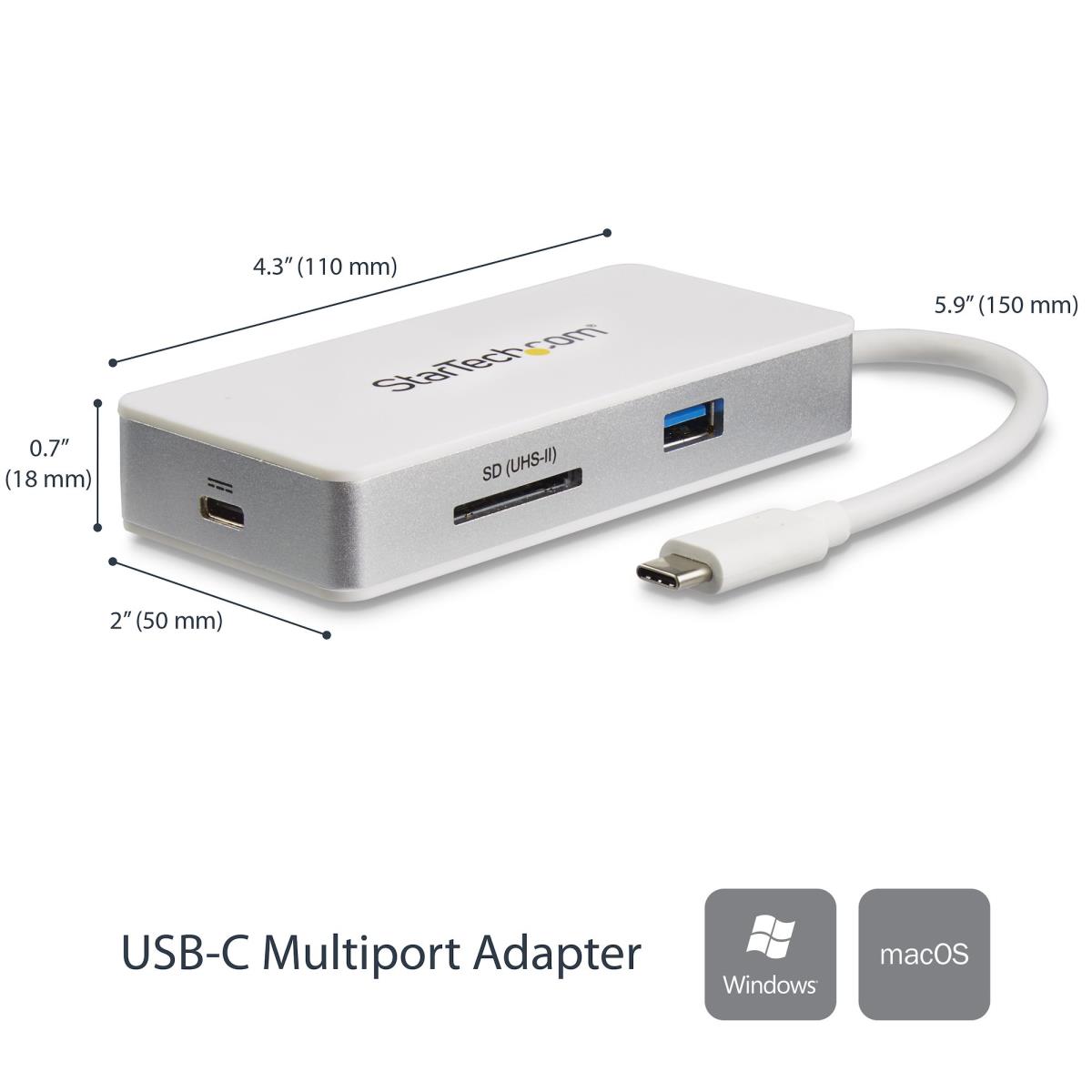 USB-c Multiport Adapter - Mac Windows 4k Hdmi USB 3.0 Sd Slot