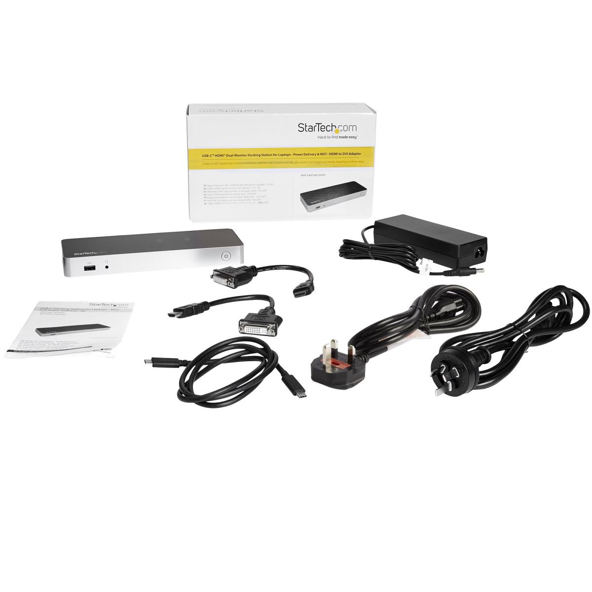 Docking Station - Dual Monitor USB-c For Windows - Mst - 60w Power Delivery - 4k - Hdmi To DVI Adapters