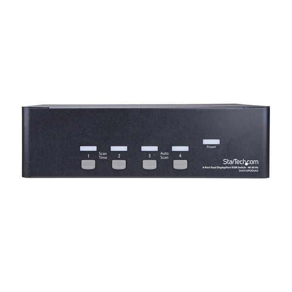 KVM Switch - Dual DisplayPort 4-port - 4k 60hz