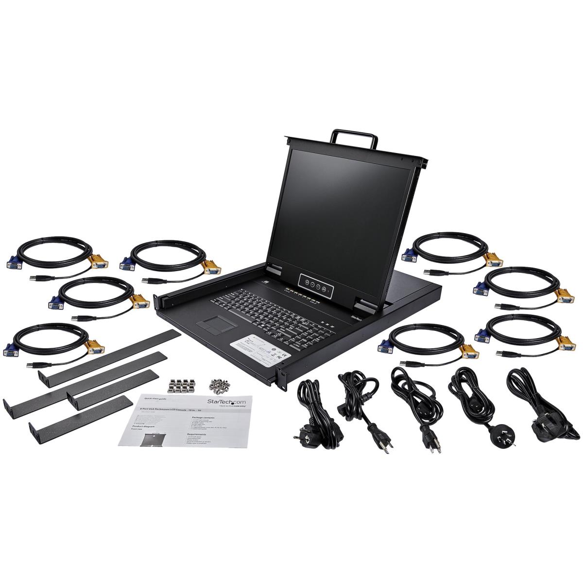 Rackmount KVM Console 8-port - Ps/2 & USB - 1u - 19in Display